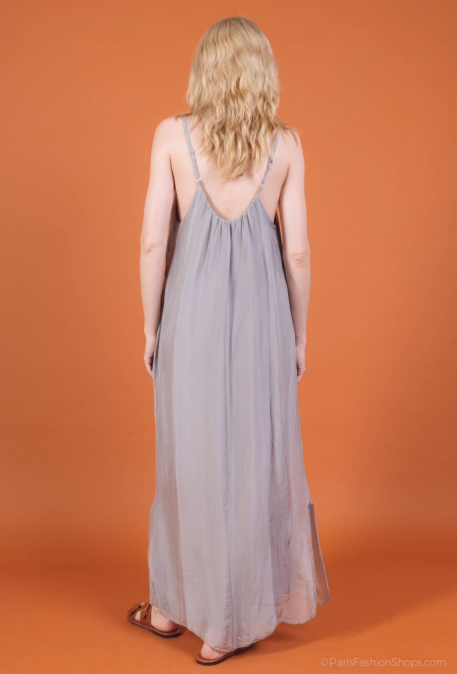 Shyloh - Wholesale Dress - Women's - Long silk dress with adjustable straps 3048024