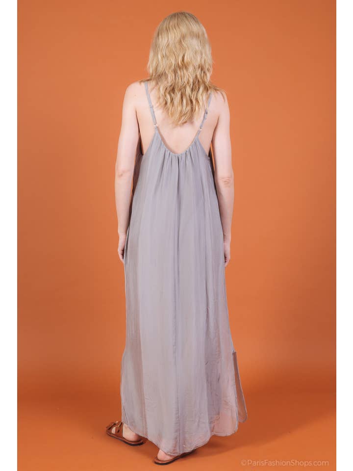 Shyloh - Wholesale Dress - Women's - Long silk dress with adjustable straps 3048024