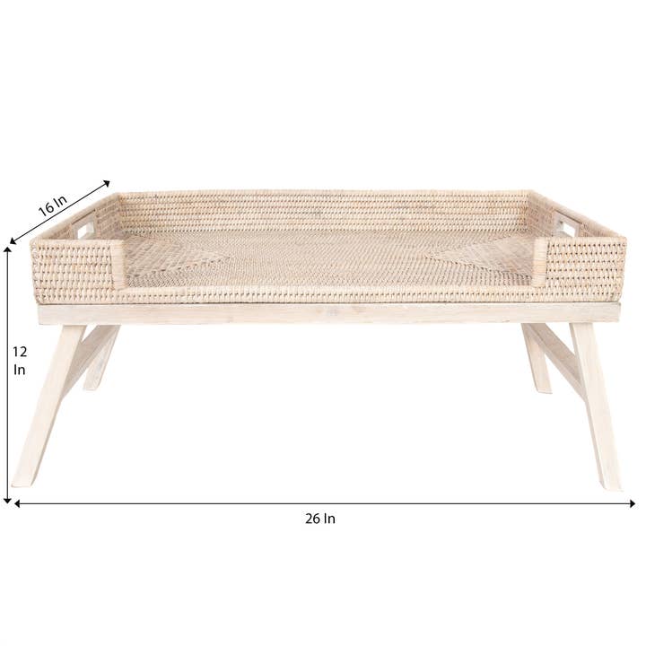 Artifacts Trading Company - Wholesale Serving Tray - Rattan Breakfast Tray Table – Folding Serving Tray5