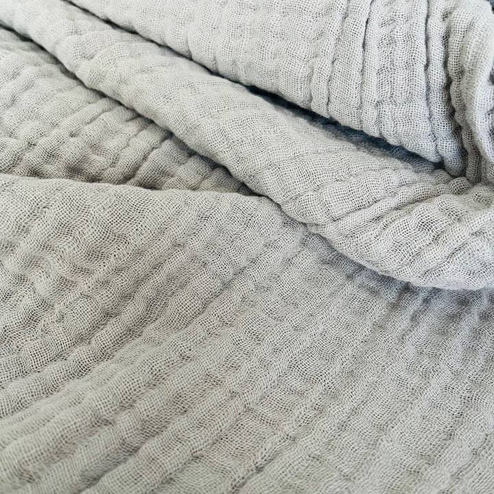 Mama and Tochter - Wholesale Throw Blanket - Organic Cotton Musli 4 Layer Throw Blanket - Light Grey