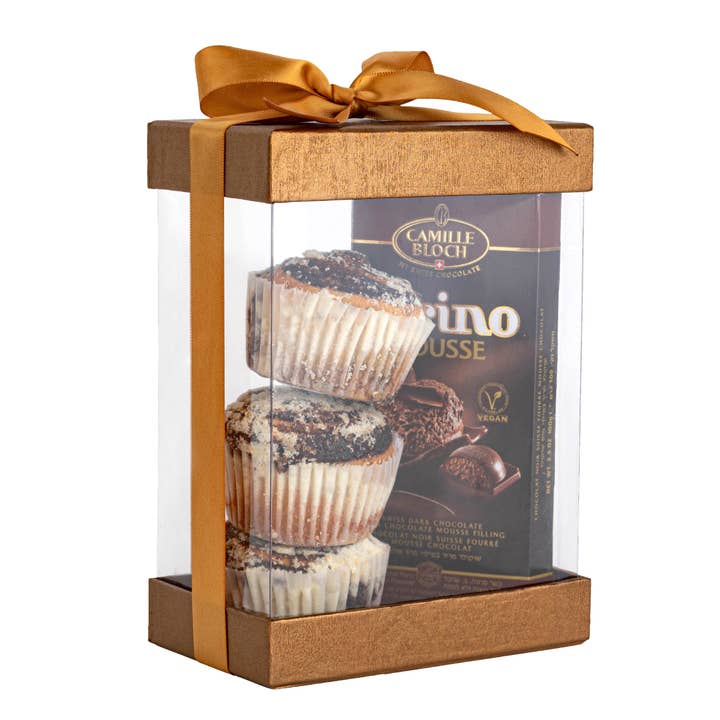 Hammont - Wholesale Gift Box - Clear Plastic Gift Boxes 6 Pack Bakery Boxes Gold1