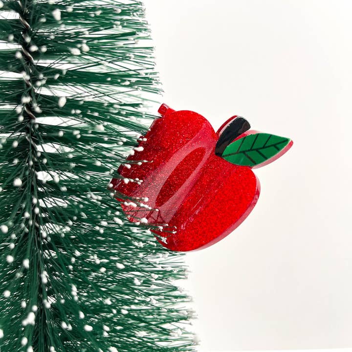 TheDivaSoap - Wholesale Hair Clip - Women's - Red Apple Hair Clip,Christmas Hair Clips