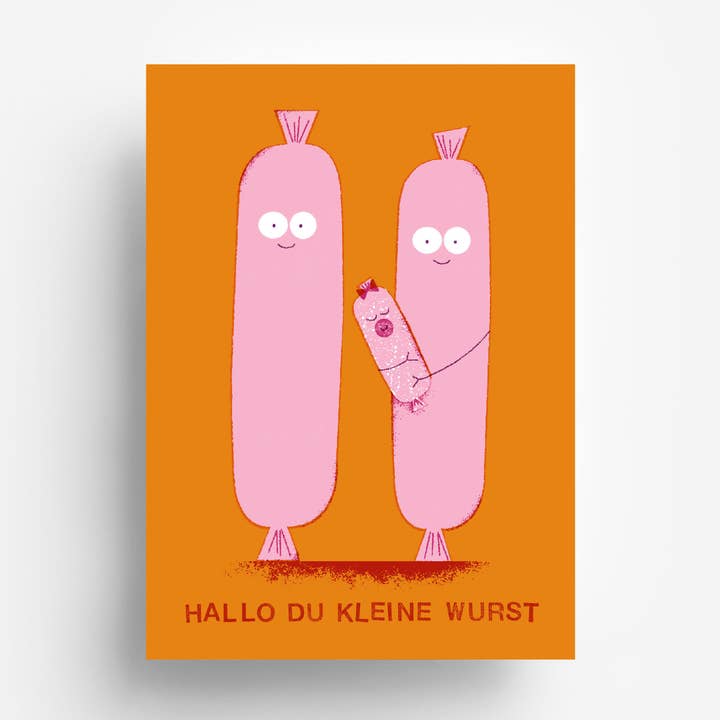 Babywurst-Postkarte DIN A6 für den Großhandel von jungwiealt