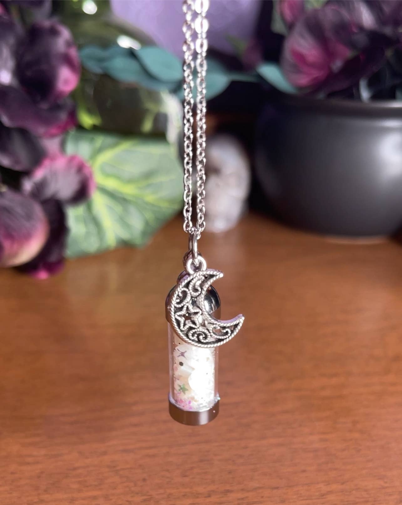 Moondust and Raven - Wholesale Pendant/Charm Necklace - Moondust Spell Jar Amulet Necklace, Witchy Crystal Jewelry2