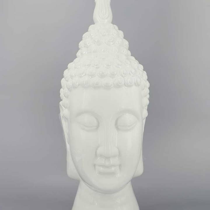 Buddha Groove – Engroshandel Pyntefigur – Elegant keramisk Buddha hovedstatue, 20 tommer2