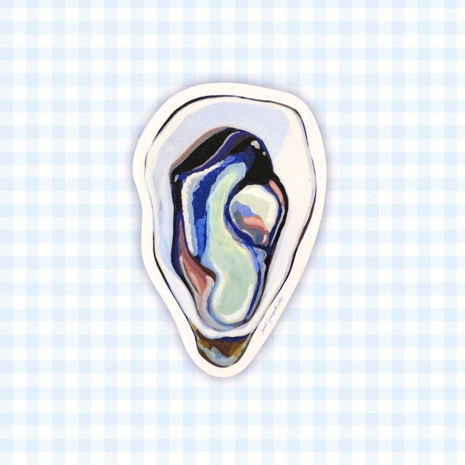 Laurel Greenfield Art - Wholesale Sticker - Single Oyster - Coastal New England Souvenir Stickers 0