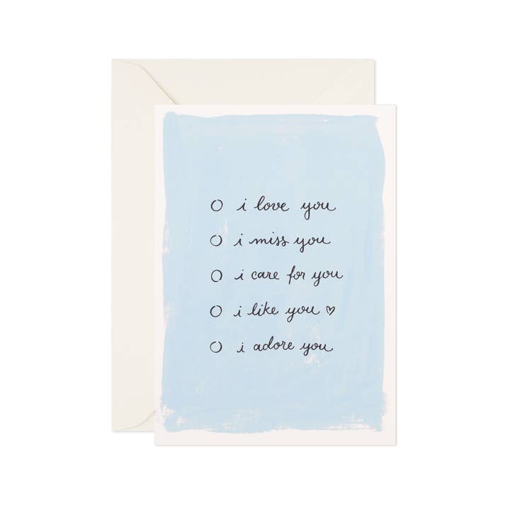 Day One Paper Co. - Wholesale Love Card - Love Card "Love Checklist"