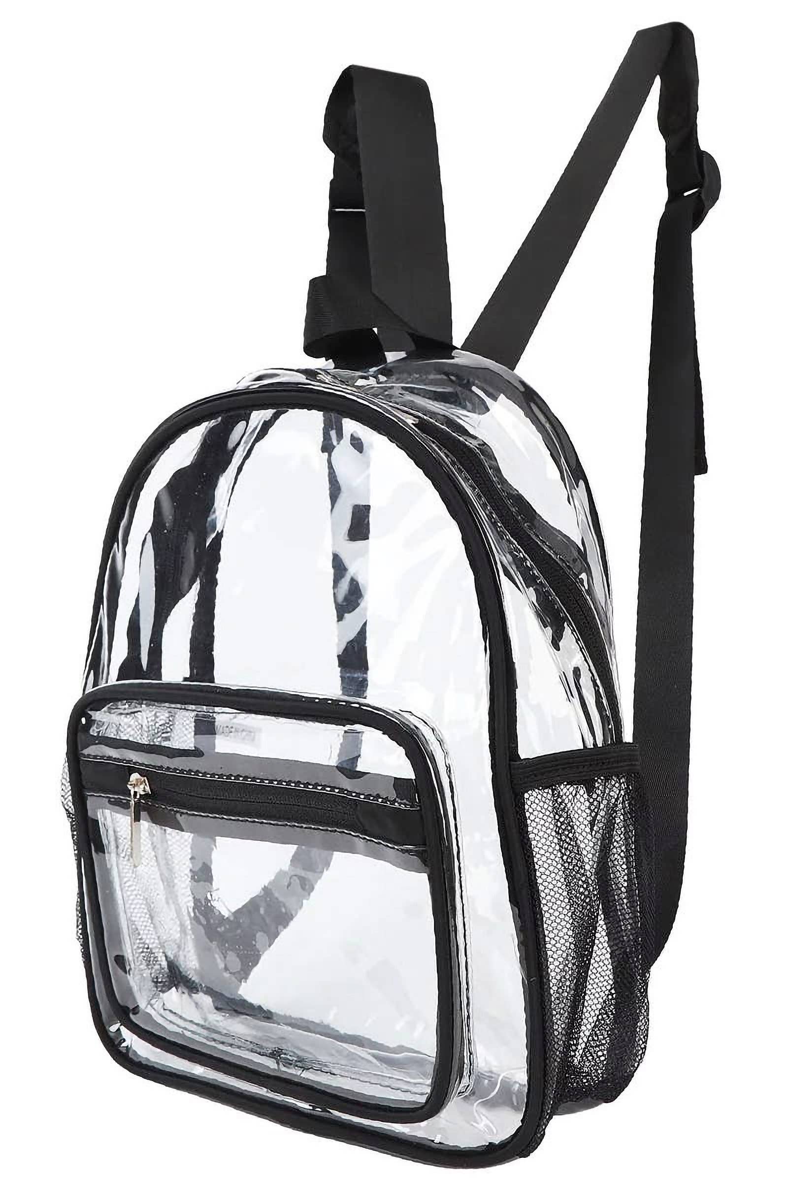 AS SHOWN Clear Transparent Black Trim PVC Backpack for wholesale on Faire3