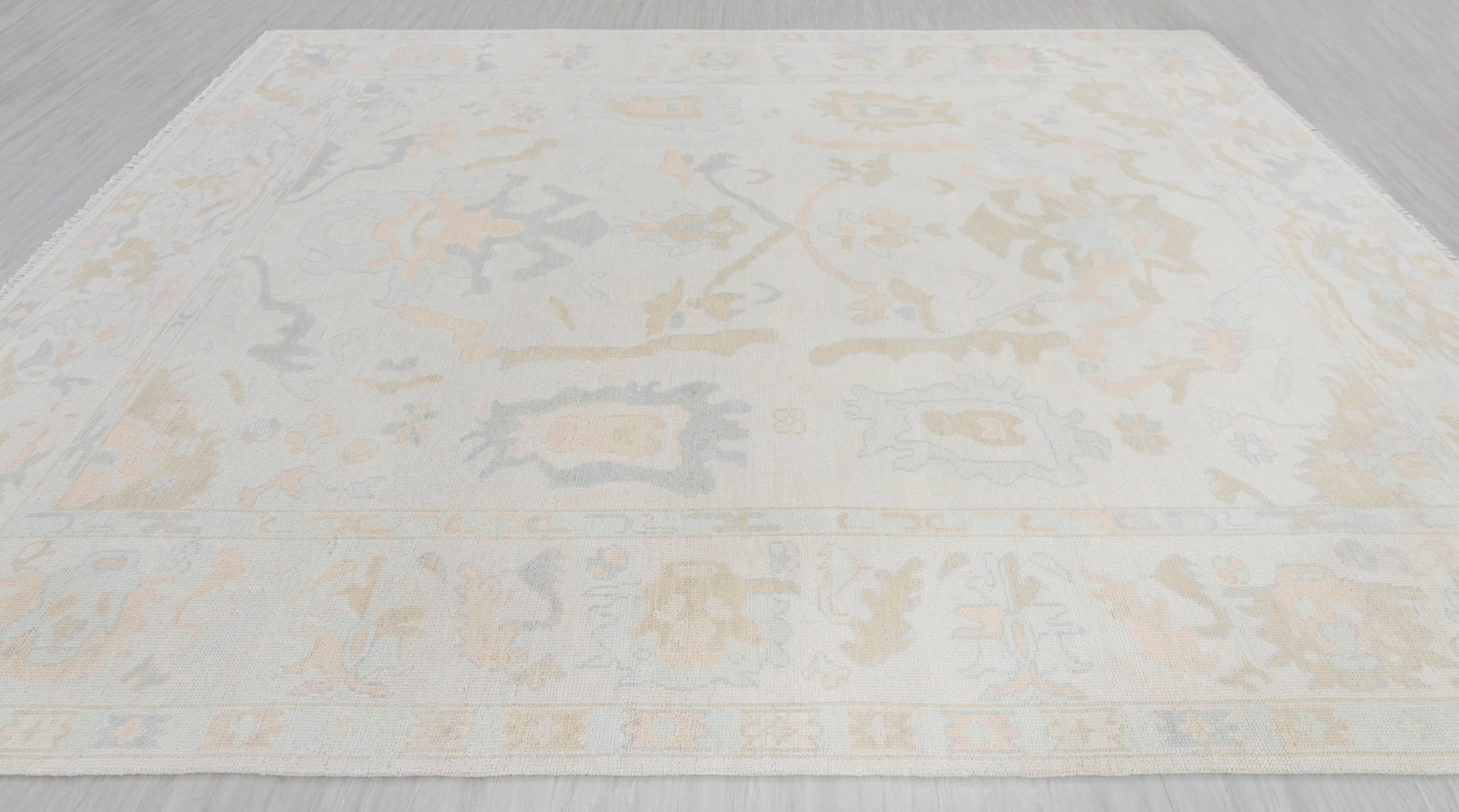 Aesthetic Homes LLC - Wholesale Area Rug - Cream Modern Oushak Rug, Hand-Knotted Wool, Custom Size 17254