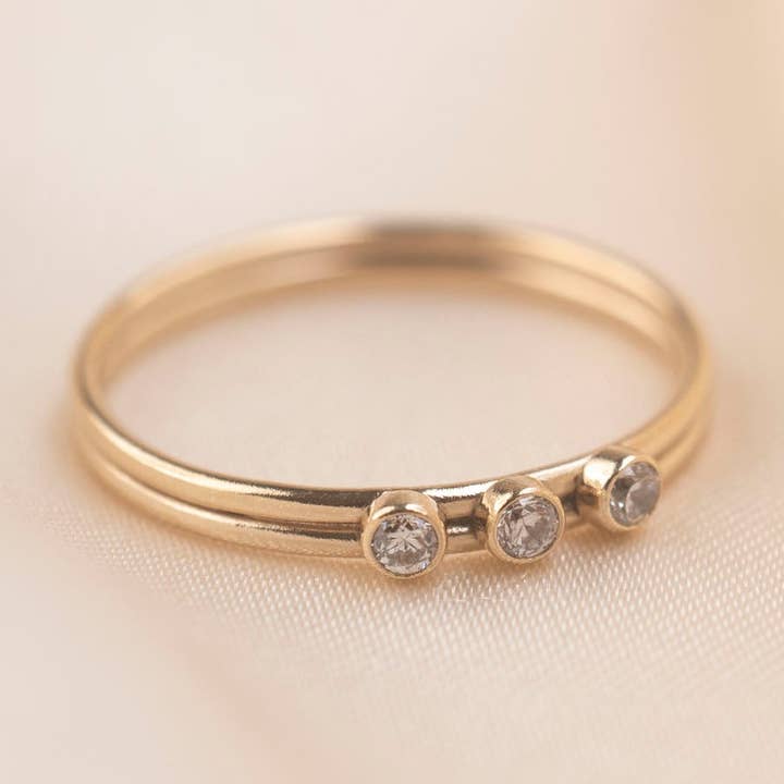 Gold Tri-Crystal Stacker for wholesale by Rose Gypsy