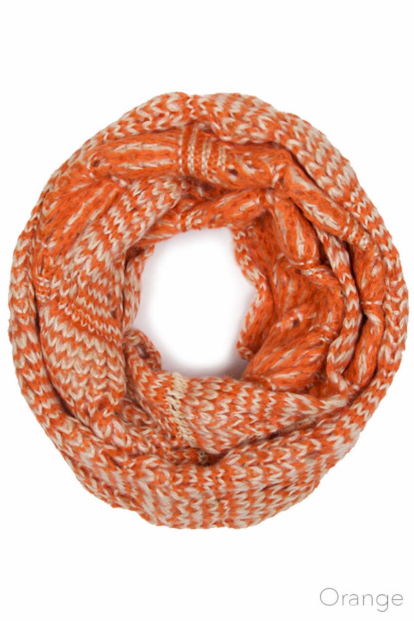 Hana - Wholesale Scarf - Women's - Two Tone Knit Infinity Scarf5
