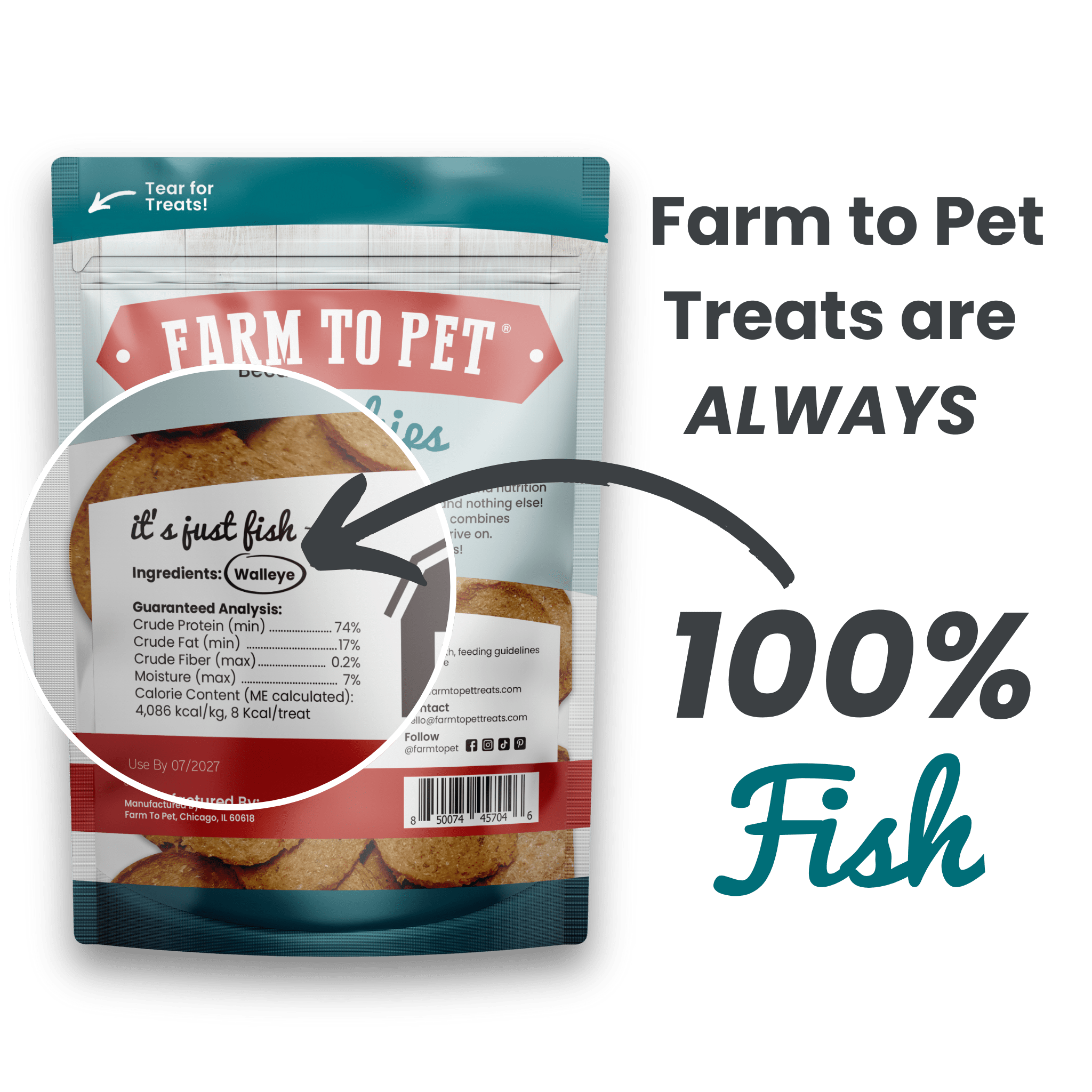 Farm to Pet Healthy Dog Treats - Wholesale Pet Treats - Dog - Fish Chips Dog Treats1