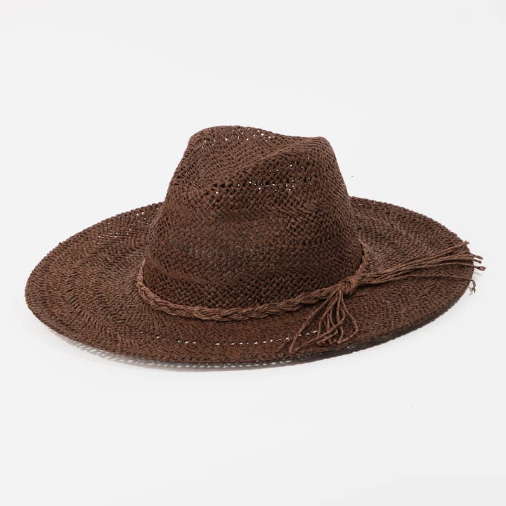 Collections by Fame Accessories - Wholesale Straw Hat - Women's - Braided Rope Straw Hat