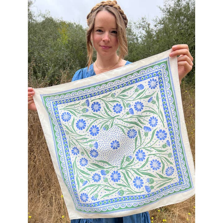 Lili Arnold - Wholesale Bandana - Women's - Organic Cotton + Hemp Bandana - Cornflower1