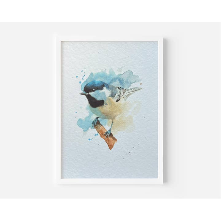 Coal Tit Watercolour Art Print | Gifts for Bird Lovers for wholesale by Georgina Doodles