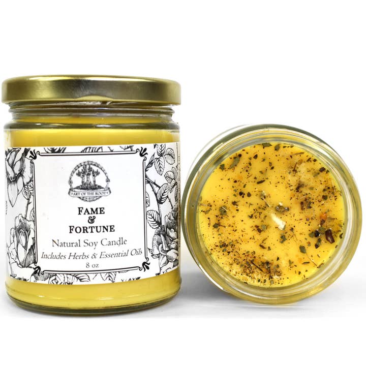 Art of the Root - Wholesale Jar/Filled Candle - Fame & Fortune Soy Spell Candle