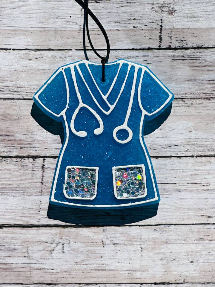 Blue nurse scrub top for wholesale by Heavenly Divine Creations