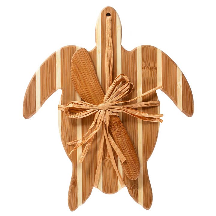 Totally Bamboo - Wholesale Cheese Board - Sea Turtle Shaped Charcuterie Board & Cheese Spreader Set4