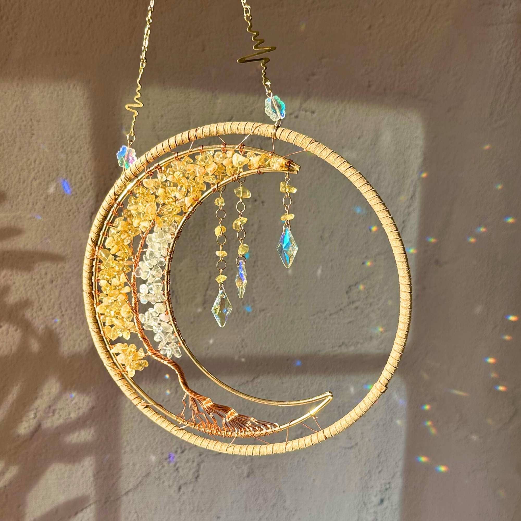 LilAryenne | Jewelry & Suncatchers - Wholesale Suncatcher - Citrine Crystal Suncatcher - Gemstone - Moon Decor Gift5