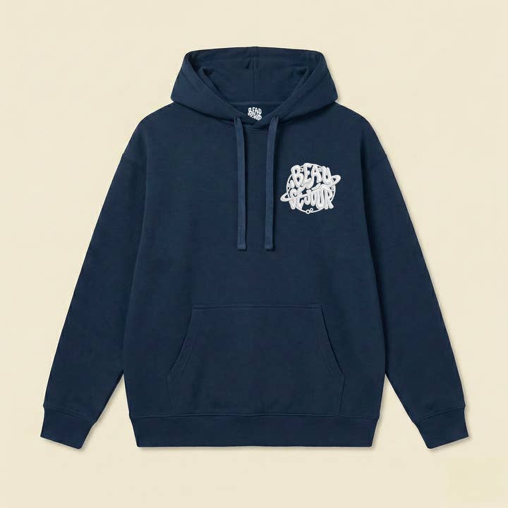 Navy blue hoodie for wholesale by Beausejour France
