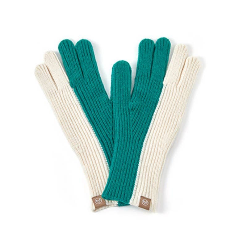 Dipped Shop - Wholesale Gloves - Women's - Color Block Simple Ribbed Knit Gloves DPG28104