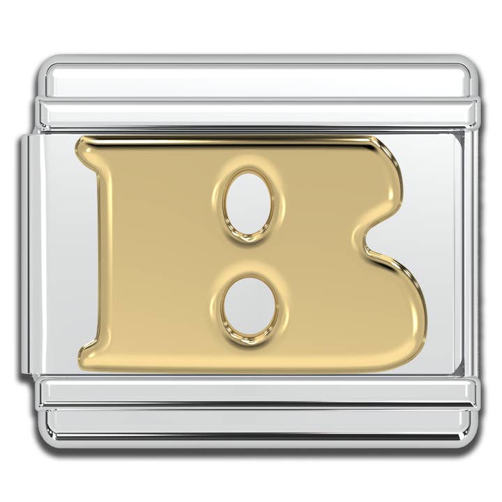 Natalia - Wholesale Individual Charm/Pendant - Italian Charm Letters A-Z - 9mm Gold Bracelet Charms