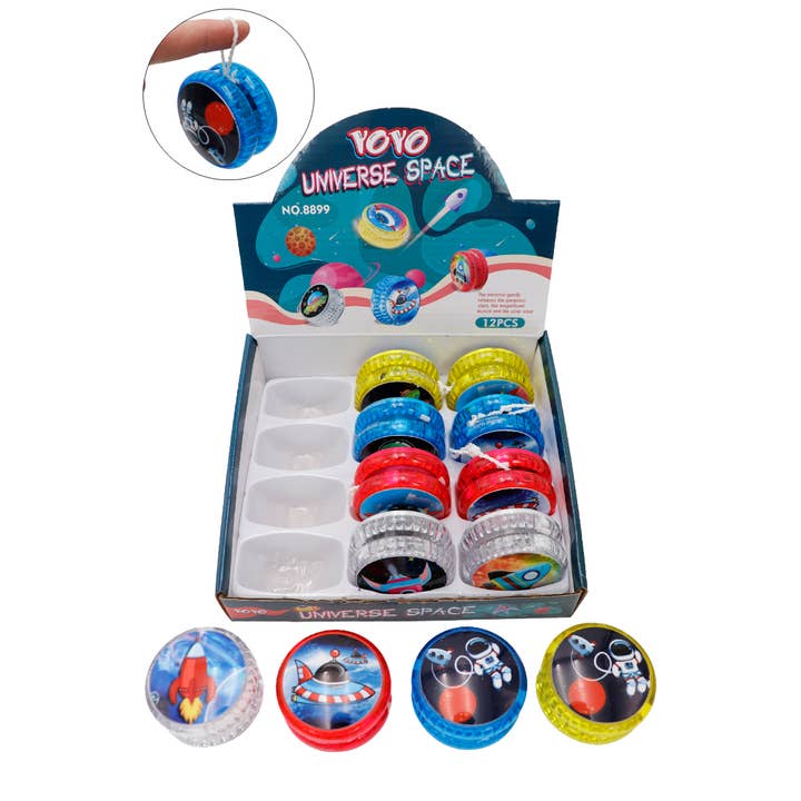 Cap Zone - Wholesale Light-Up Toy - Kids & Baby - Outer Space Galaxy Print LED Light-Up Yo-Yo Toy