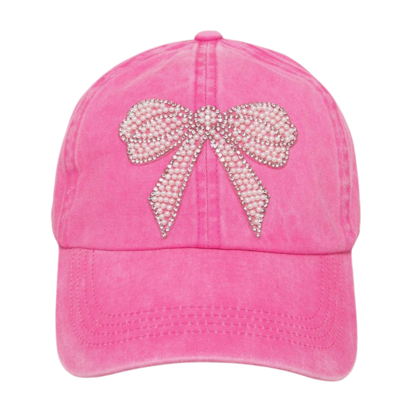 David And Young - Wholesale Baseball Cap - Women's - PEARLY PINK BOW DESIGNED BASEBALL CAP2