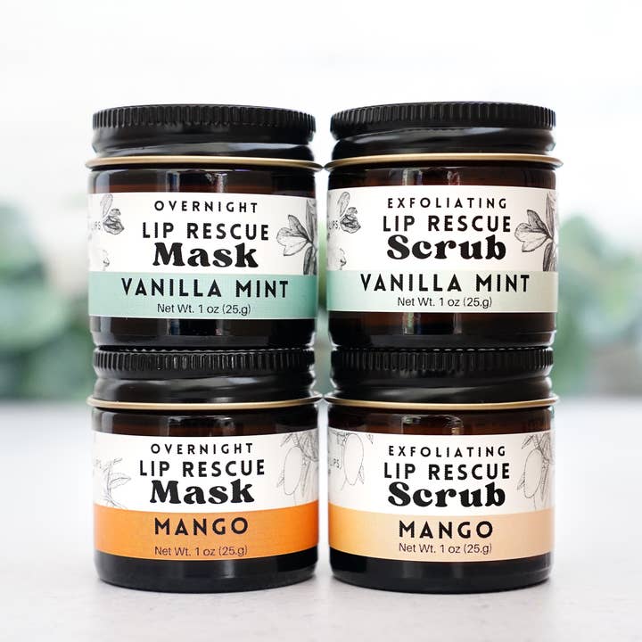 The Little Flower Soap Co - Wholesale Lip Scrub/Polish - Lip Rescue Exfoliating Sugar Scrub 1oz Jar - Vanilla Mint