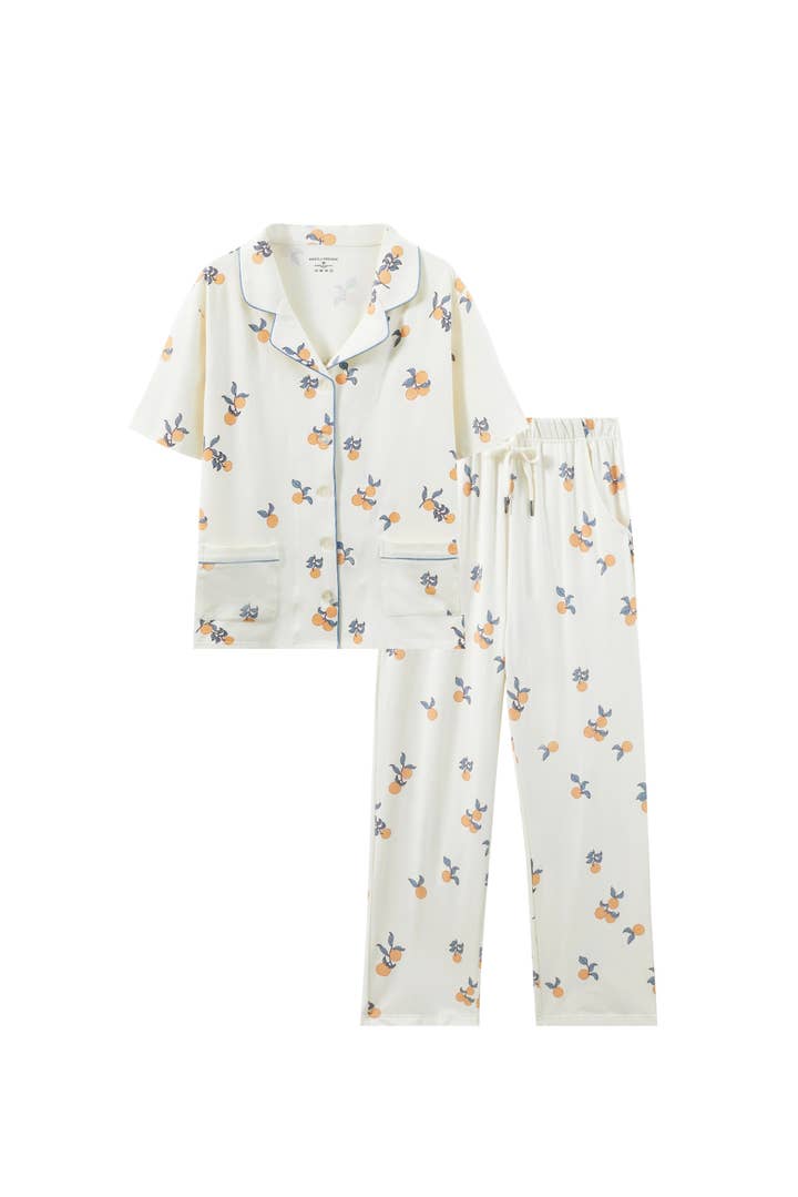 Norsu Organic - Wholesale Sleepwear Set - Women's - Women Organic Bamboo Summer PJ Set-Clementine
