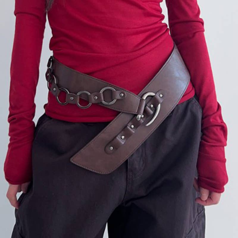 Tourtiwi - Wholesale Belt - Women's - Leather Rivet Pin Buckle Adjustable Waist Seal Belt11