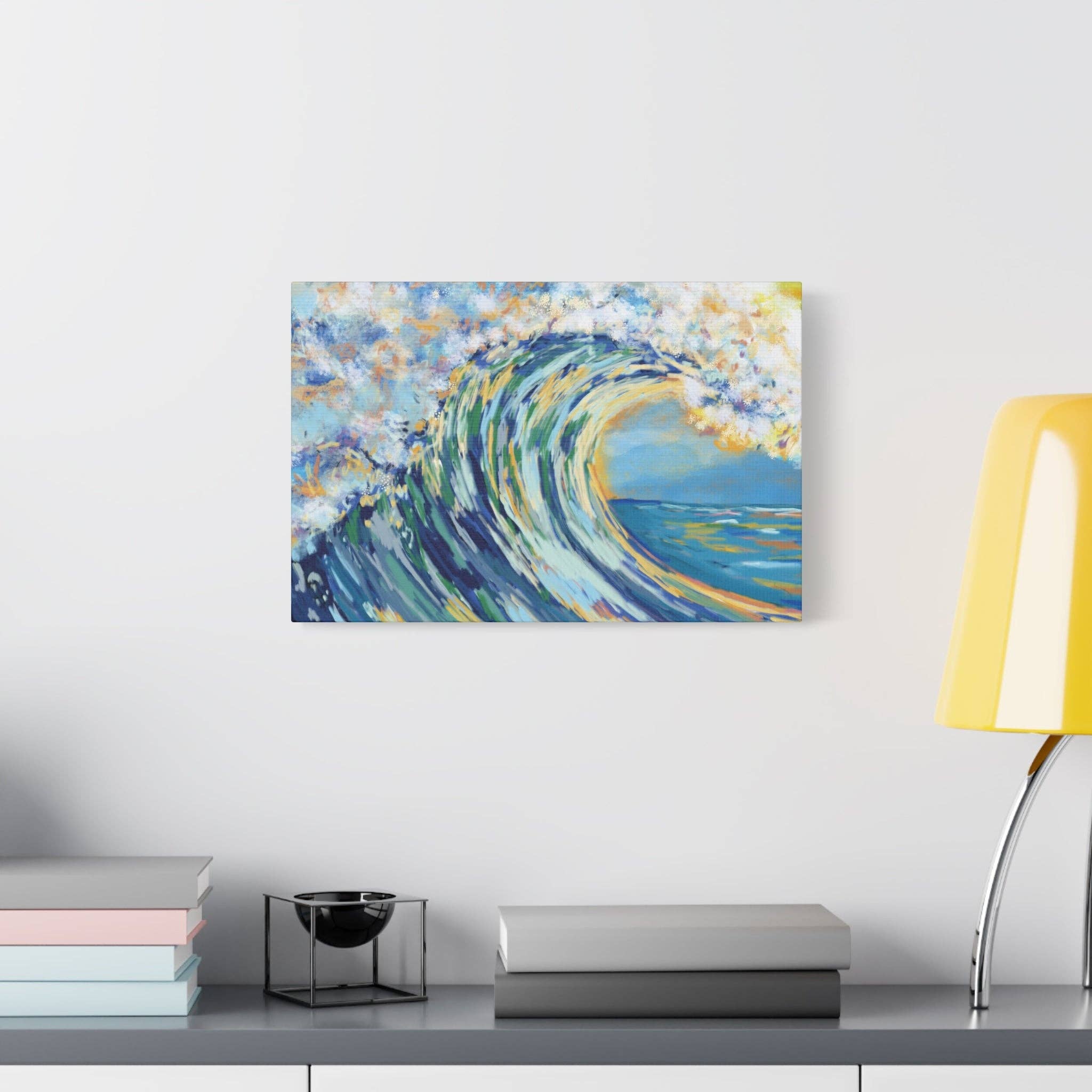 Blue Cava - Wholesale Canvas Art - Ocean Wave Art Canvas Print - Stretched 1.25" Depth16