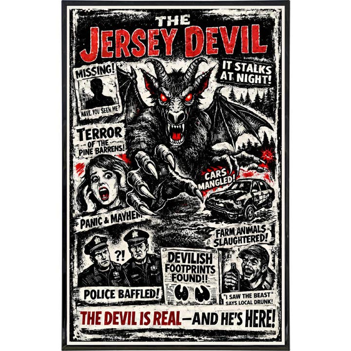 The Jersey Devil It Stalks at Night Print for wholesale by Shady Front