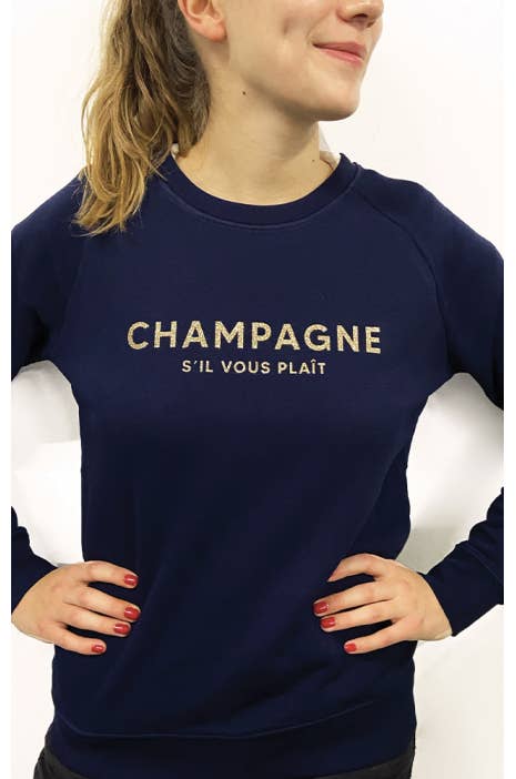 Tshirt Corner - Wholesale Graphic Sweatshirt - Women's - Women's Sweatshirt - Champagne Please - Glitter4