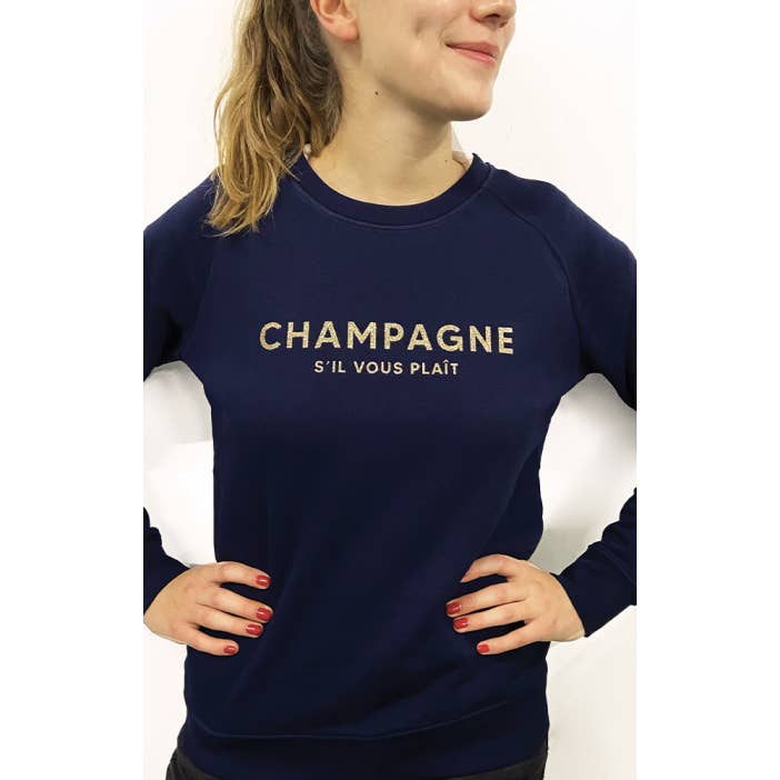 Tshirt Corner - Wholesale Graphic Sweatshirt - Women's - Women's Sweatshirt - Champagne Please - Glitter4