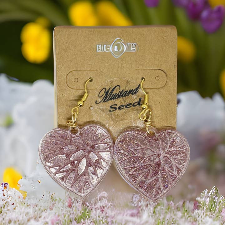 Pink Heart Earrings for wholesale by Mustard Seed Acquisitions