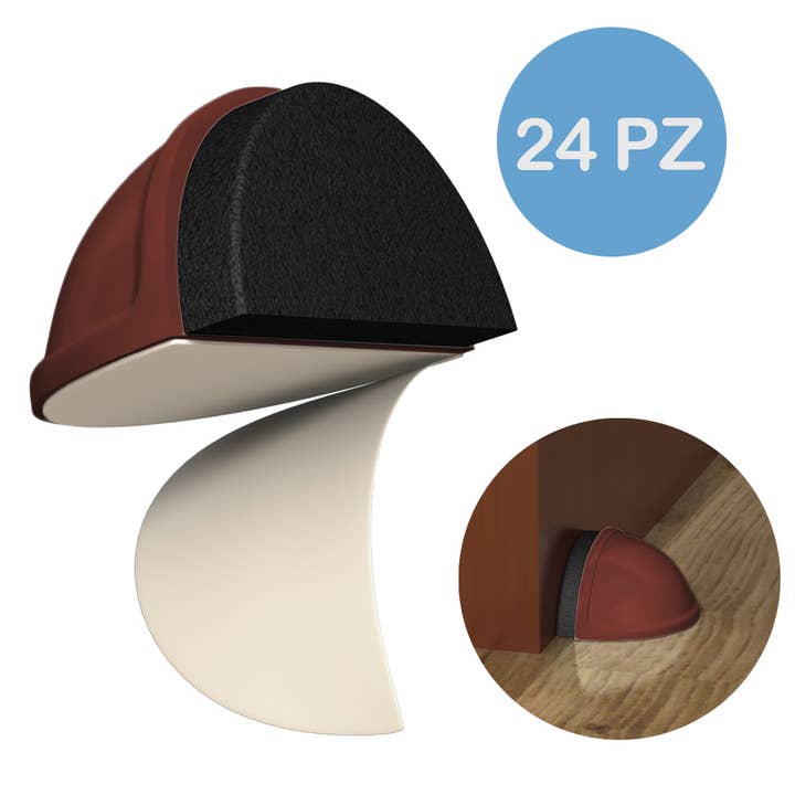 Adhesive Door Stopper ABS Brun+Gummi Knocker/C24pcs for engroshandel hos Idea Casa