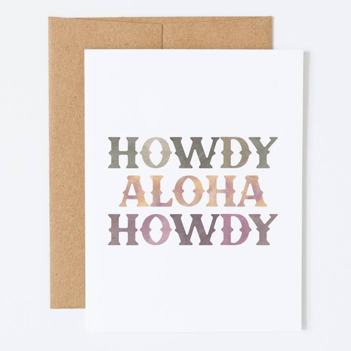 Howdy Aloha | Greeting Card for wholesale by Malina Prints
