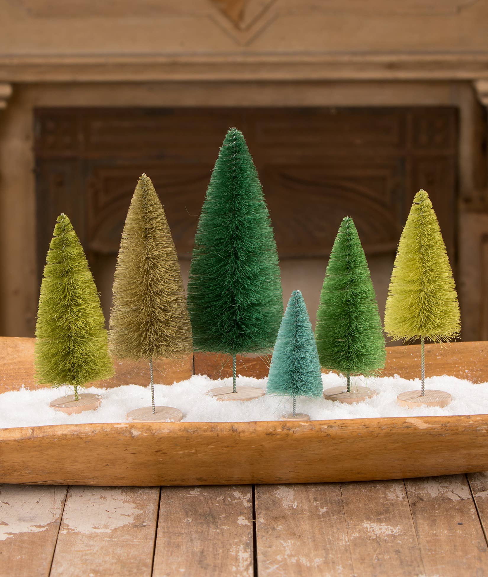 Bethany Lowe Designs - Wholesale Christmas Decoration - Hues of Green Bottle Brush Trees S6