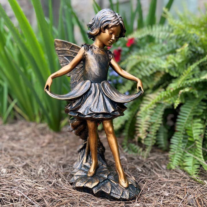 Emily Fairy Garden Bronze Finish Statue for wholesale on Faire