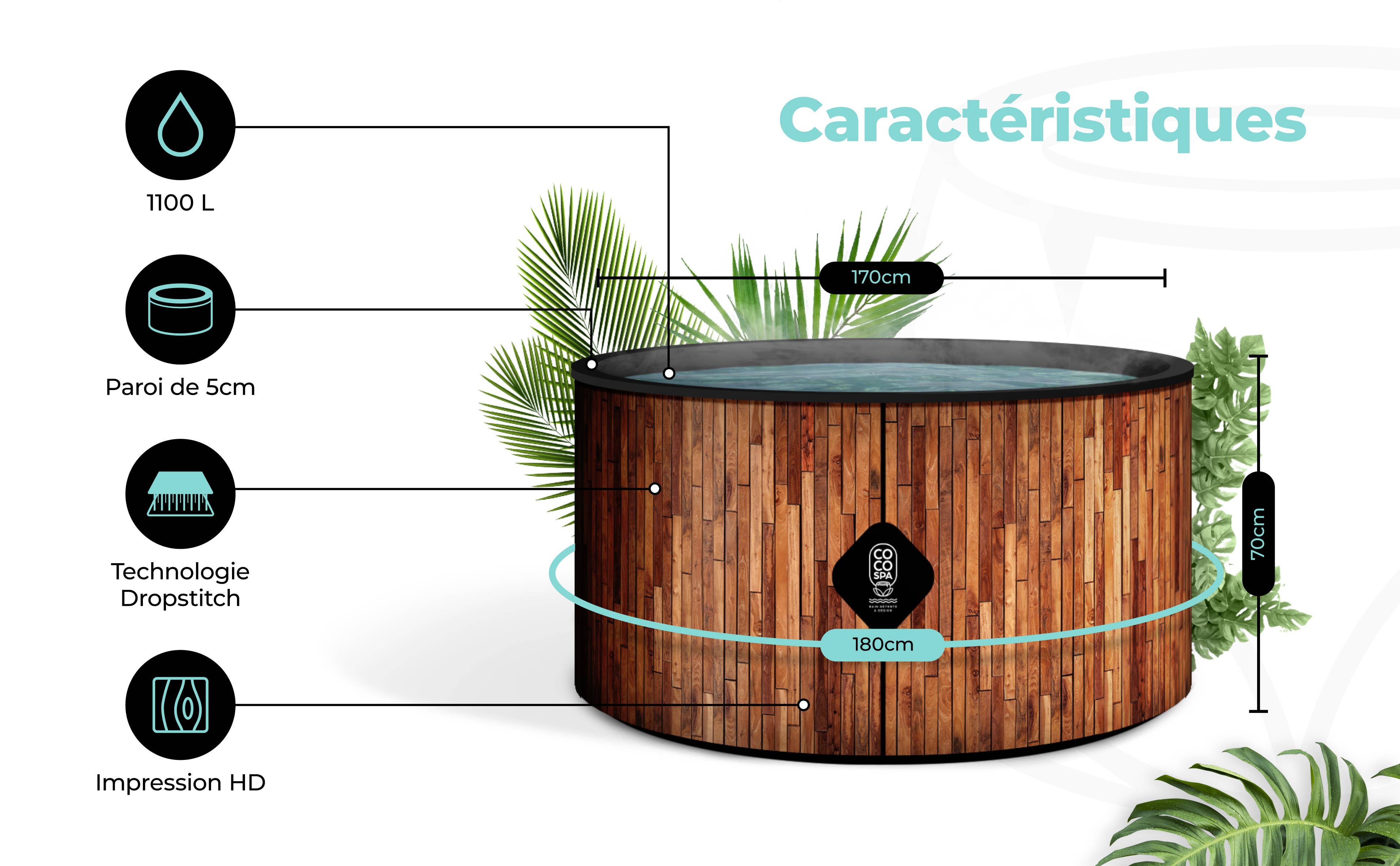 X-PaddleBoards - Wholesale Inflatables - COCO SPA BALI Inflatable Spa | 180 cm diameter |8