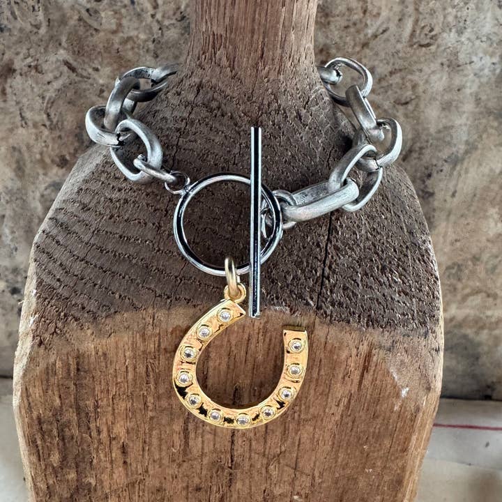 Loulu Designs - Wholesale Charm/Dangle Bracelet - Mixed Metal Horseshoe Charm Bracelet4