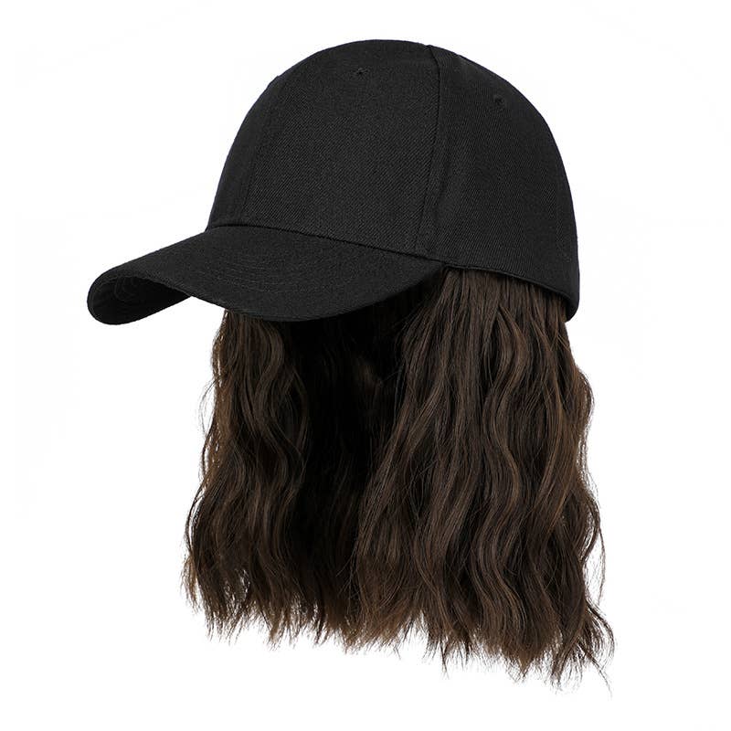 AK Brand - Vente Extensions de cheveux - Casquette de baseball avec extensions de cheveux courts ondulés pour femmes3