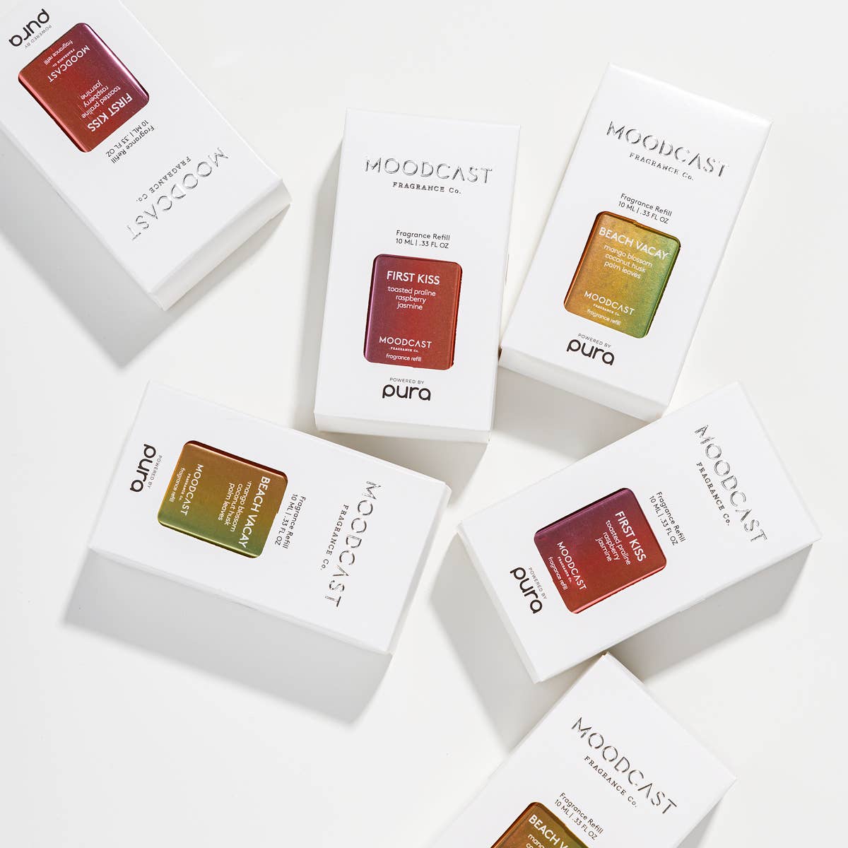 Moodcast Fragrance Co. - Vente Recharges de parfum d'ambiance - Recharge pour diffuseur intelligent Pura - Vibes - Vacances à la plage - 9,7 ml3