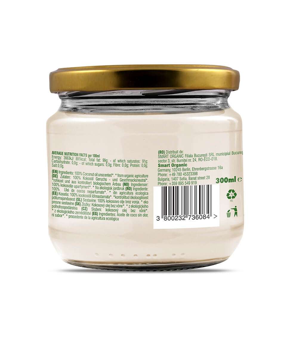 Smart Organic - Wholesale Cooking Oil - Coconut Oil (unscented), Bio, Dragon Superfoods, 300ml2