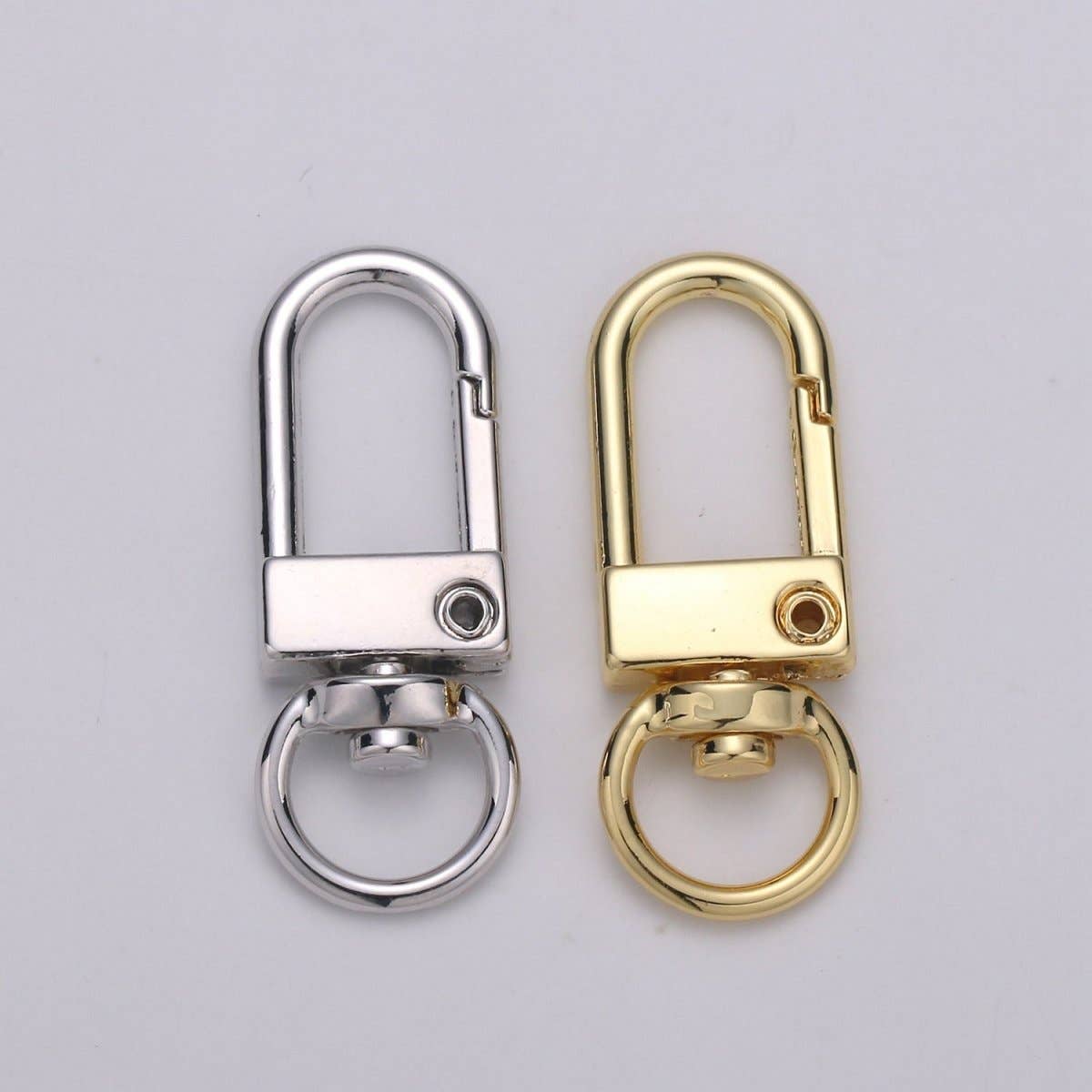 Aim Eternal - Wholesale Clasp - Dainty Self Closing Swivel Clasps - Triggerless - 33mm X 12mm - Real Gold Plated for Charm Lock Keychain Supply Component L-022 L-0232