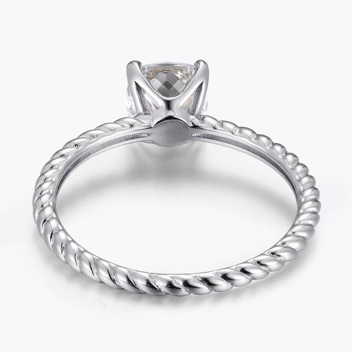 Dissoo® Yellow Gold Cushion Cut Solitaire Twisted Engagement Ring for wholesale by Dissoo