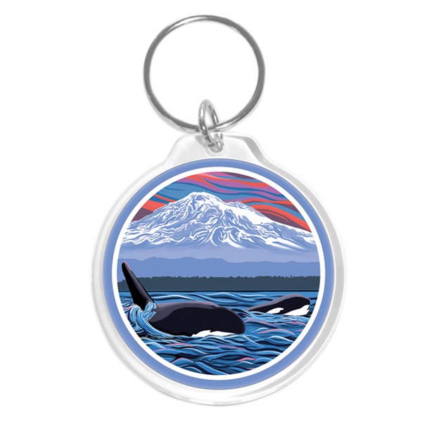 Orca Ballet Slipper Acrylic Gloss Keychain (1.13" x 1.97") for wholesale by Linda Sholberg Art
