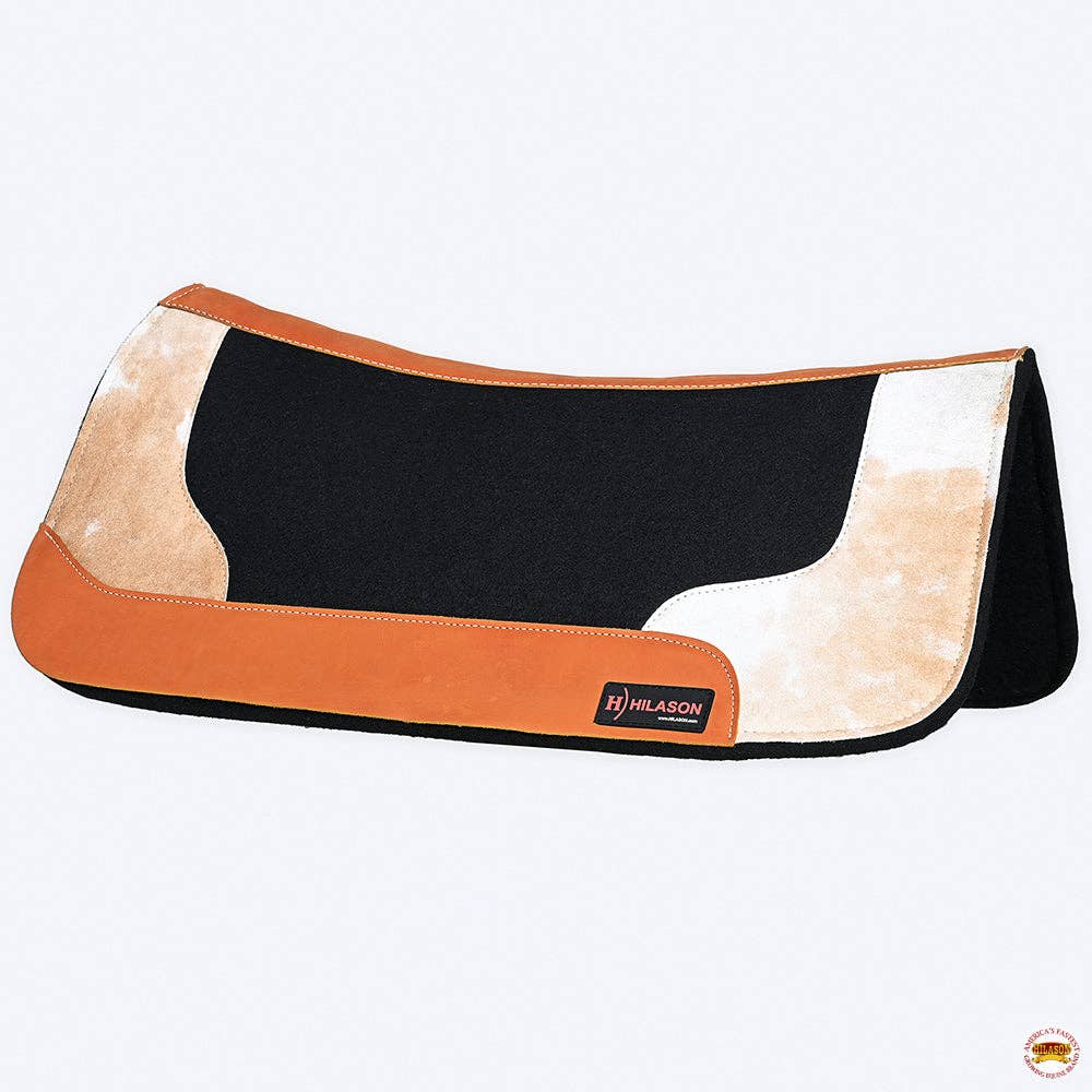 HILASON - Wholesale Horseback Riding Gear - HILASON Western Wool Felt Horse Saddle Pad W/ Distressed Wear Leather | for Horses5