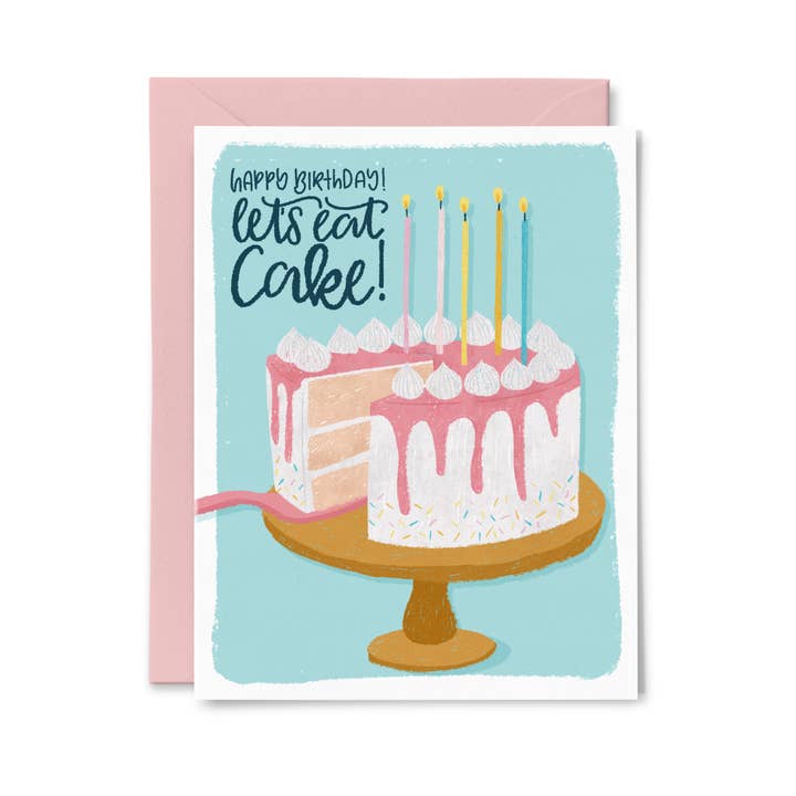 Paper Bunny Press - Venta al por mayor Tarjetas de cumpleaños - Tarjeta de cumpleaños Let's Eat Cake